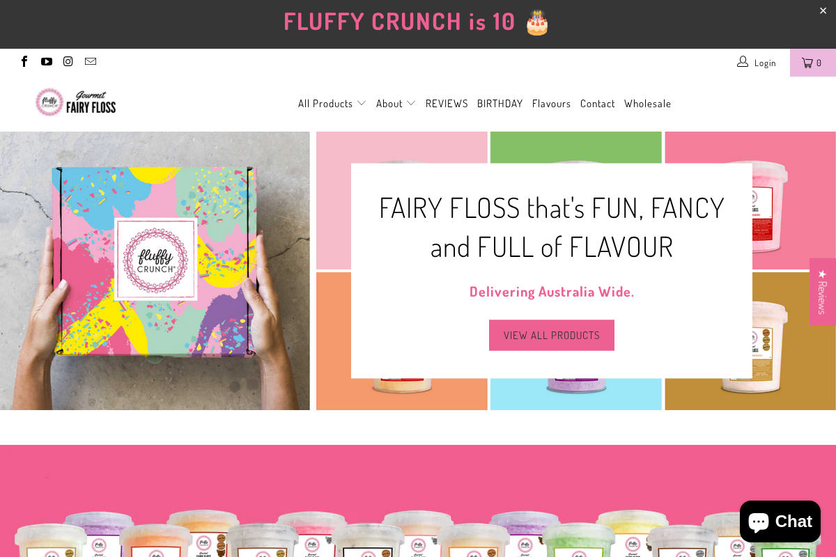 Fluffy Crunch homepage screenshot