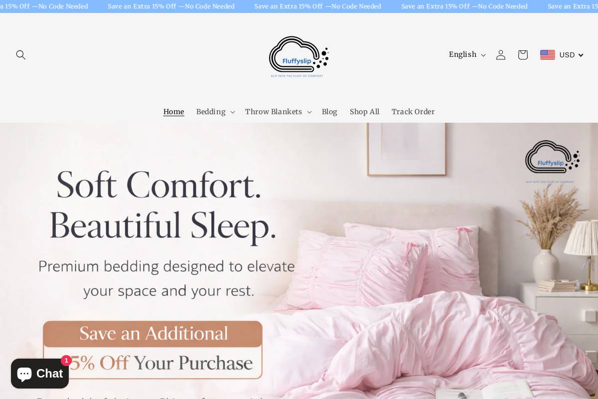 Fluffyslip homepage screenshot