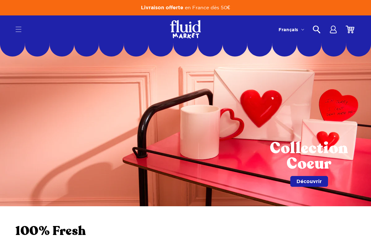 Fluid Market homepage screenshot