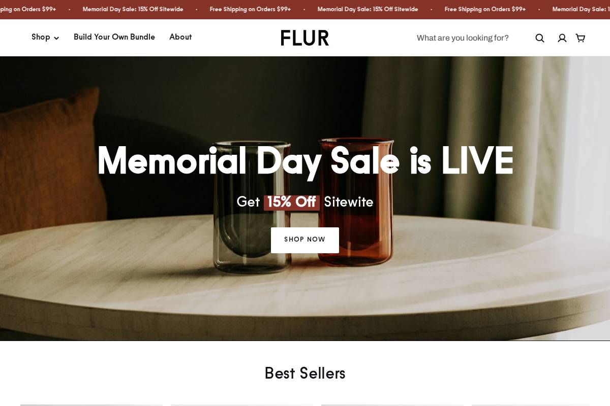flurglassware.com homepage screenshot