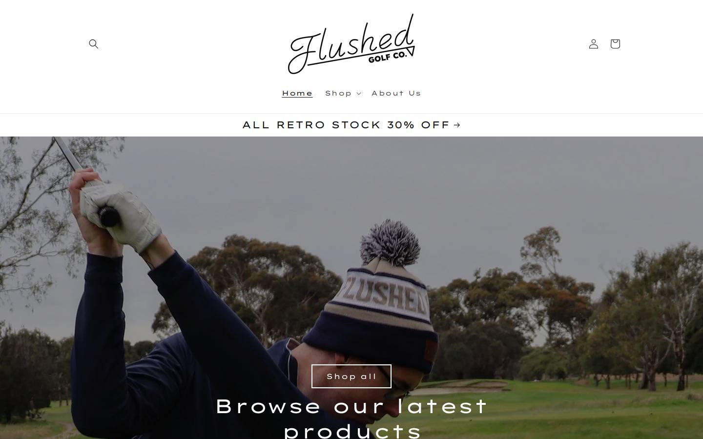 flushedgolfco.com.au homepage screenshot