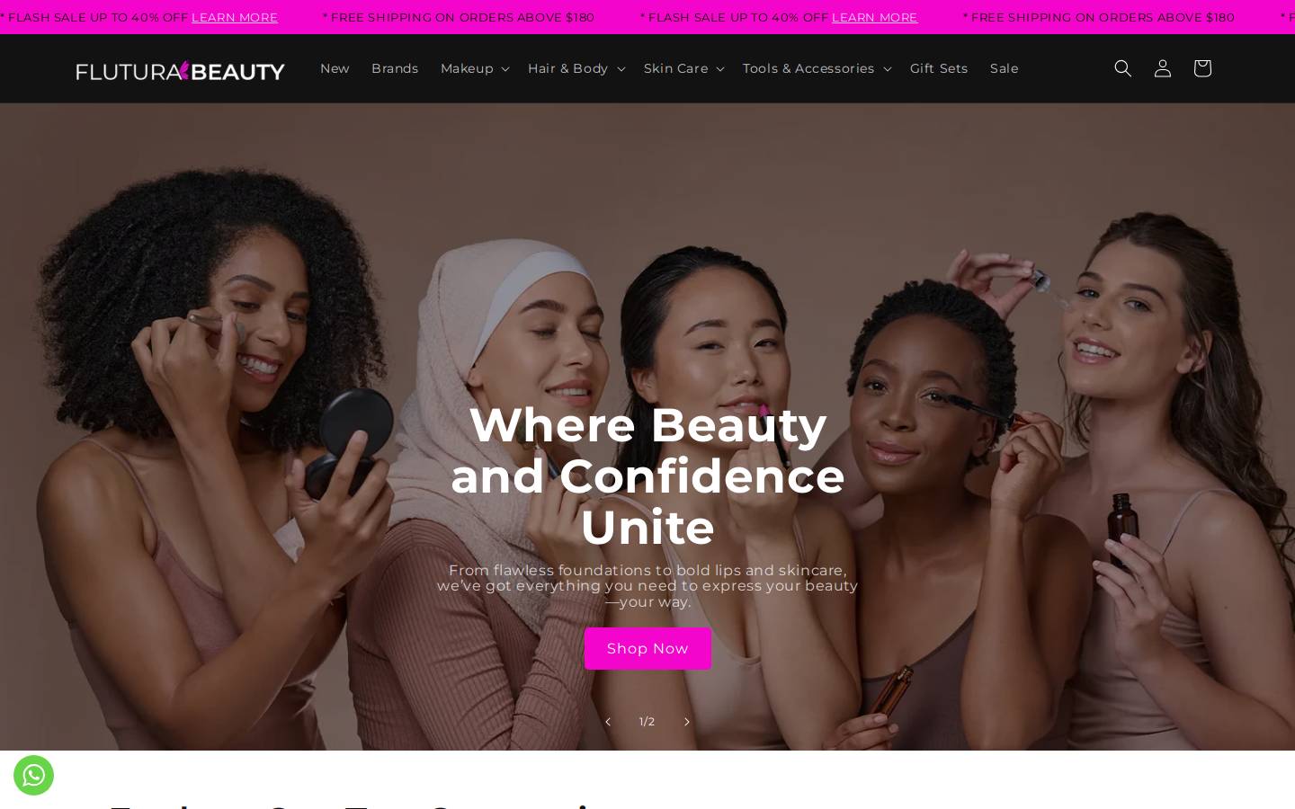 fluturabeauty.com homepage screenshot