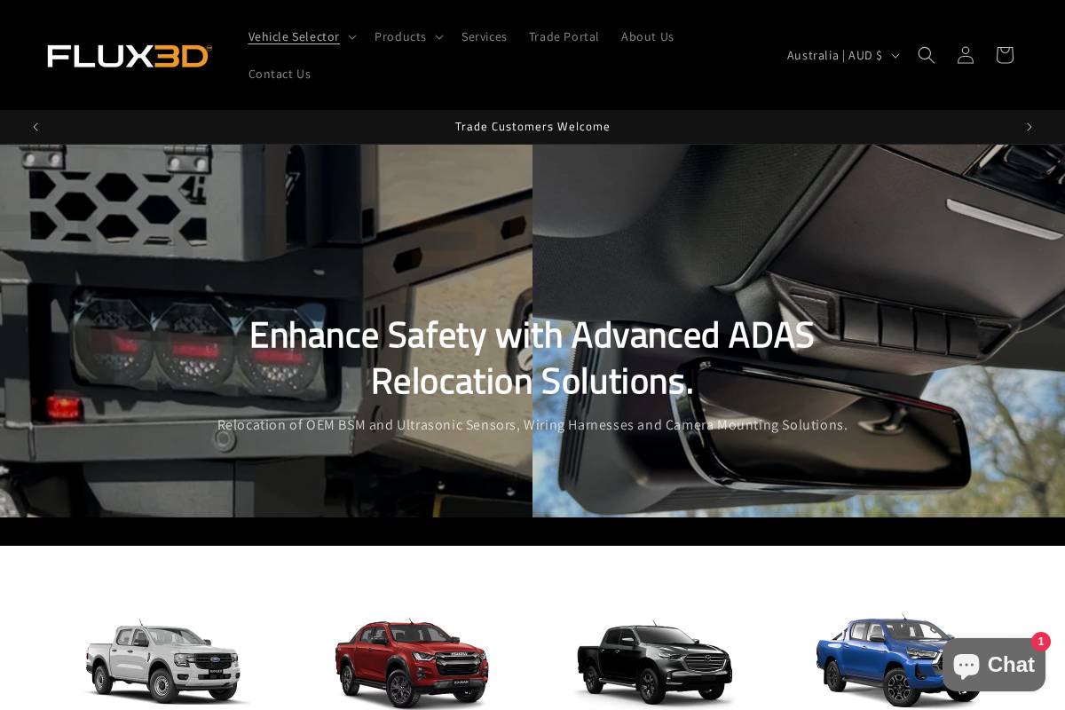 FLUX3D homepage screenshot