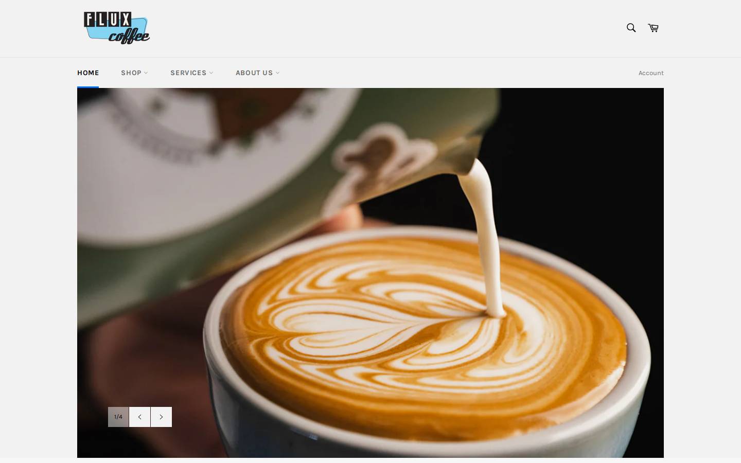 fluxcoffee.com homepage screenshot