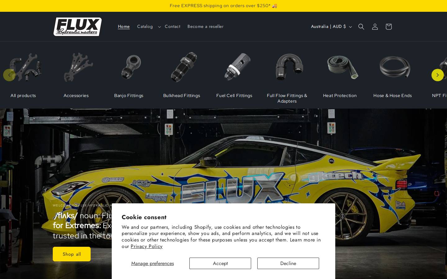 fluxhydraulicmasters.com homepage screenshot