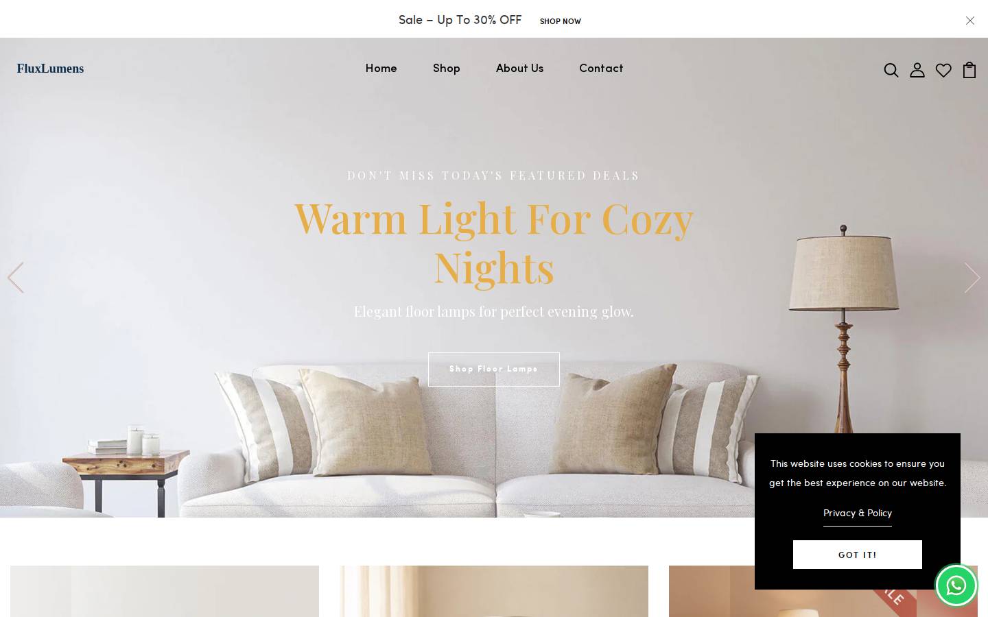 fluxlumens.com homepage screenshot