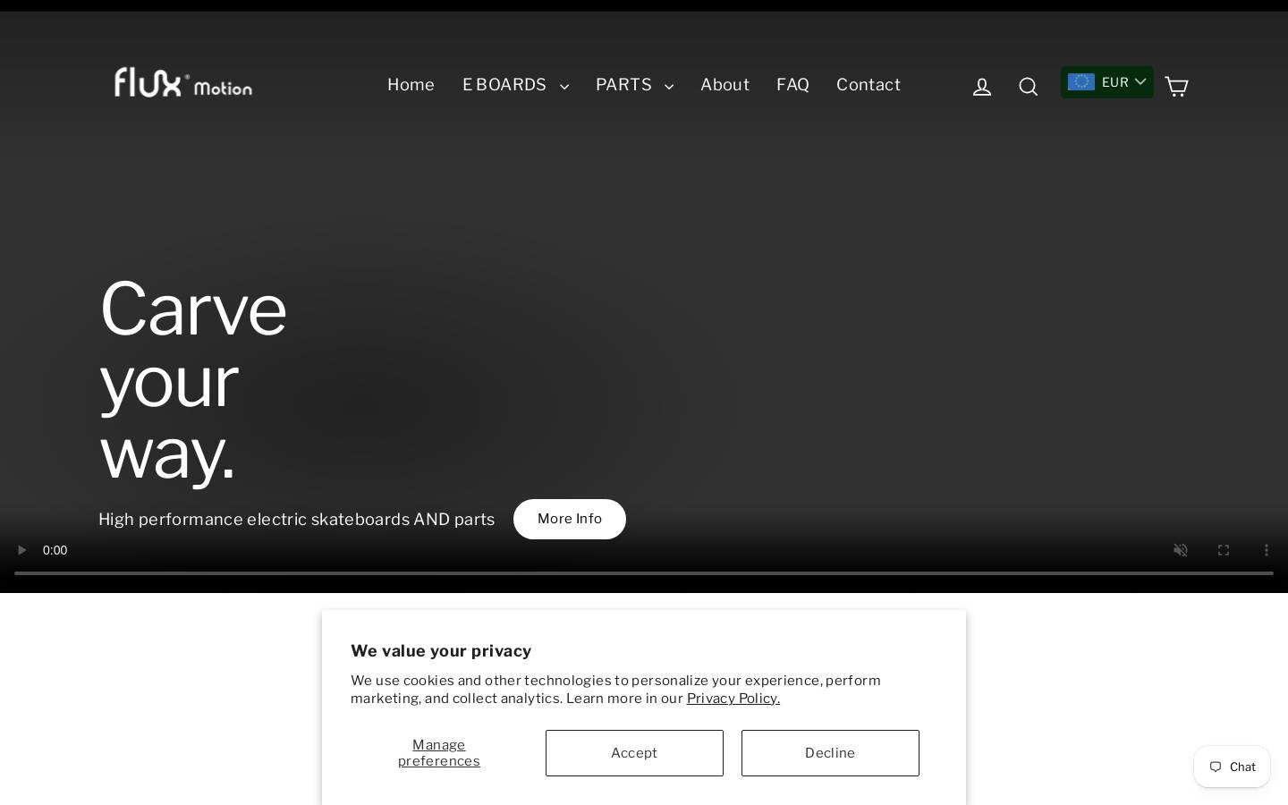 FluxMotion homepage screenshot
