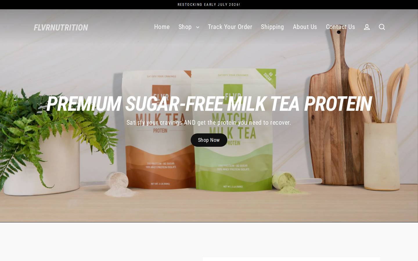flvrnutrition.com homepage screenshot