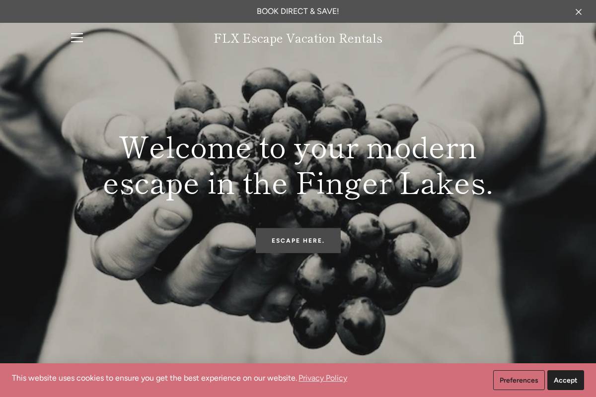 flxescape.com homepage screenshot