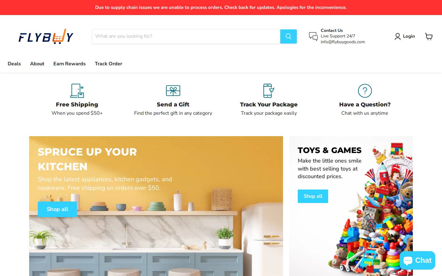 flybuygoods.com homepage screenshot