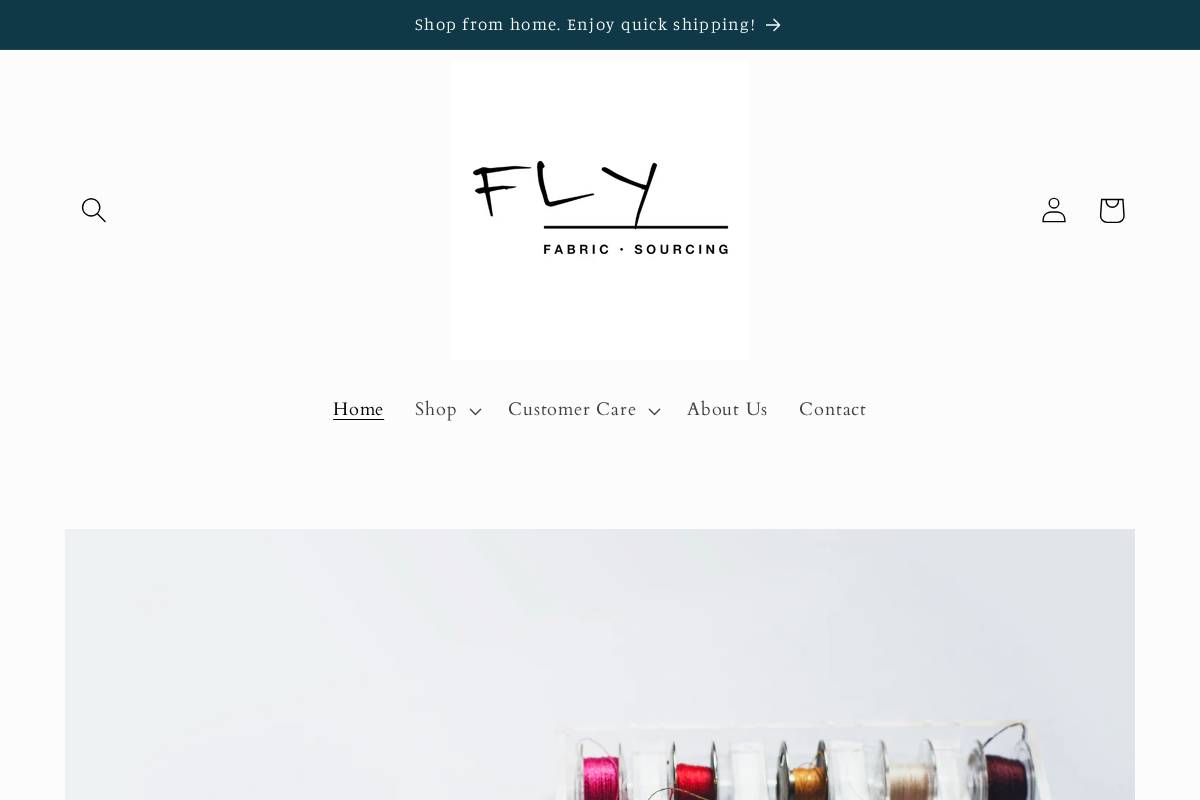 flyfabricsourcing.com homepage screenshot