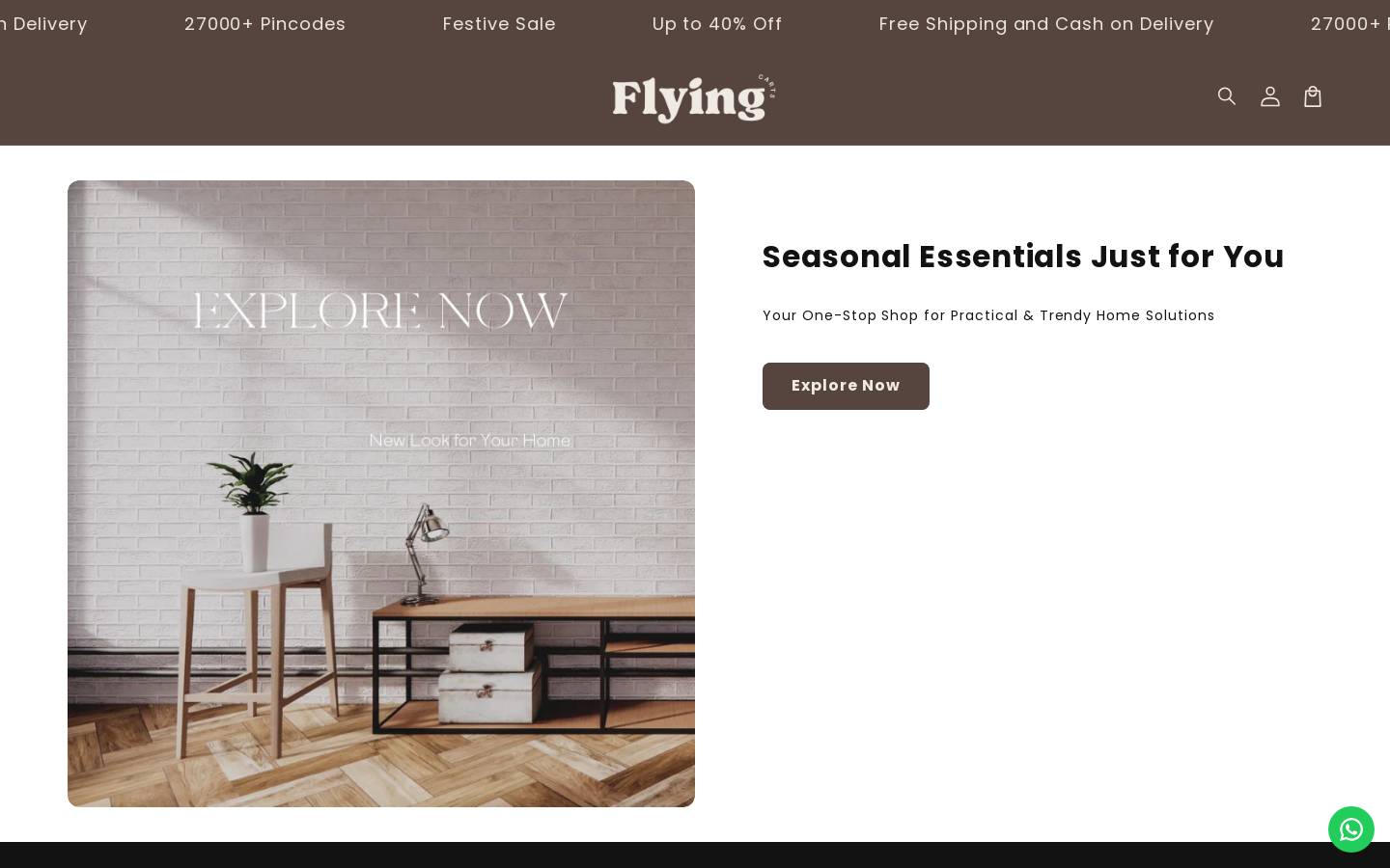 flyingcarts.in homepage screenshot