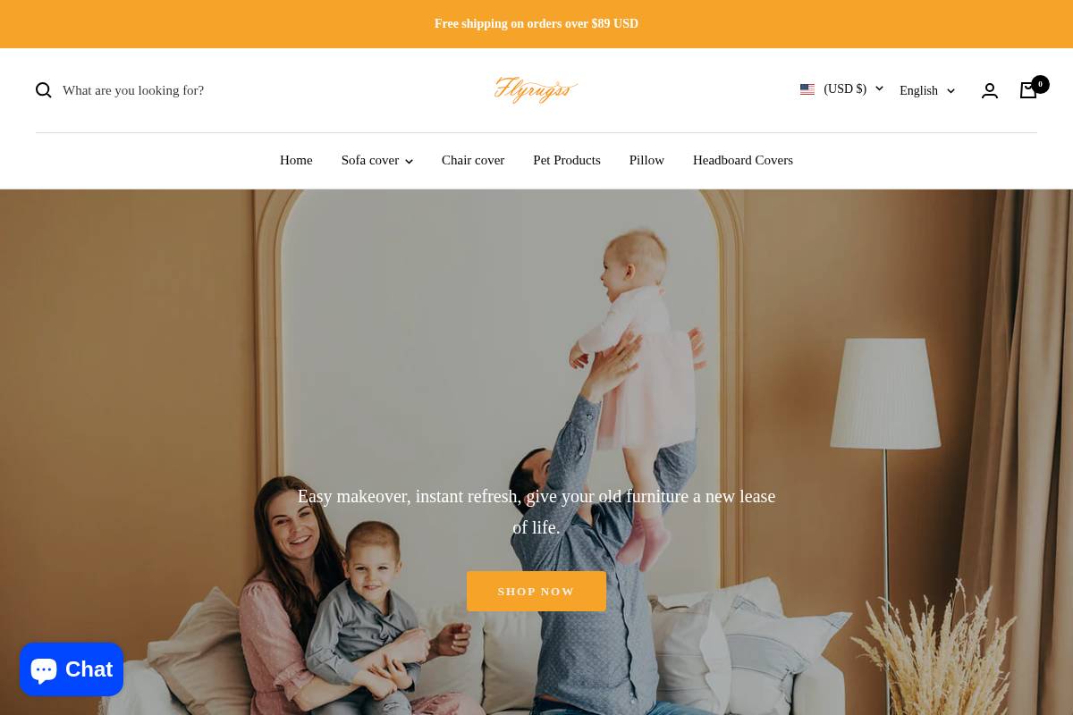 Flyrugss homepage screenshot