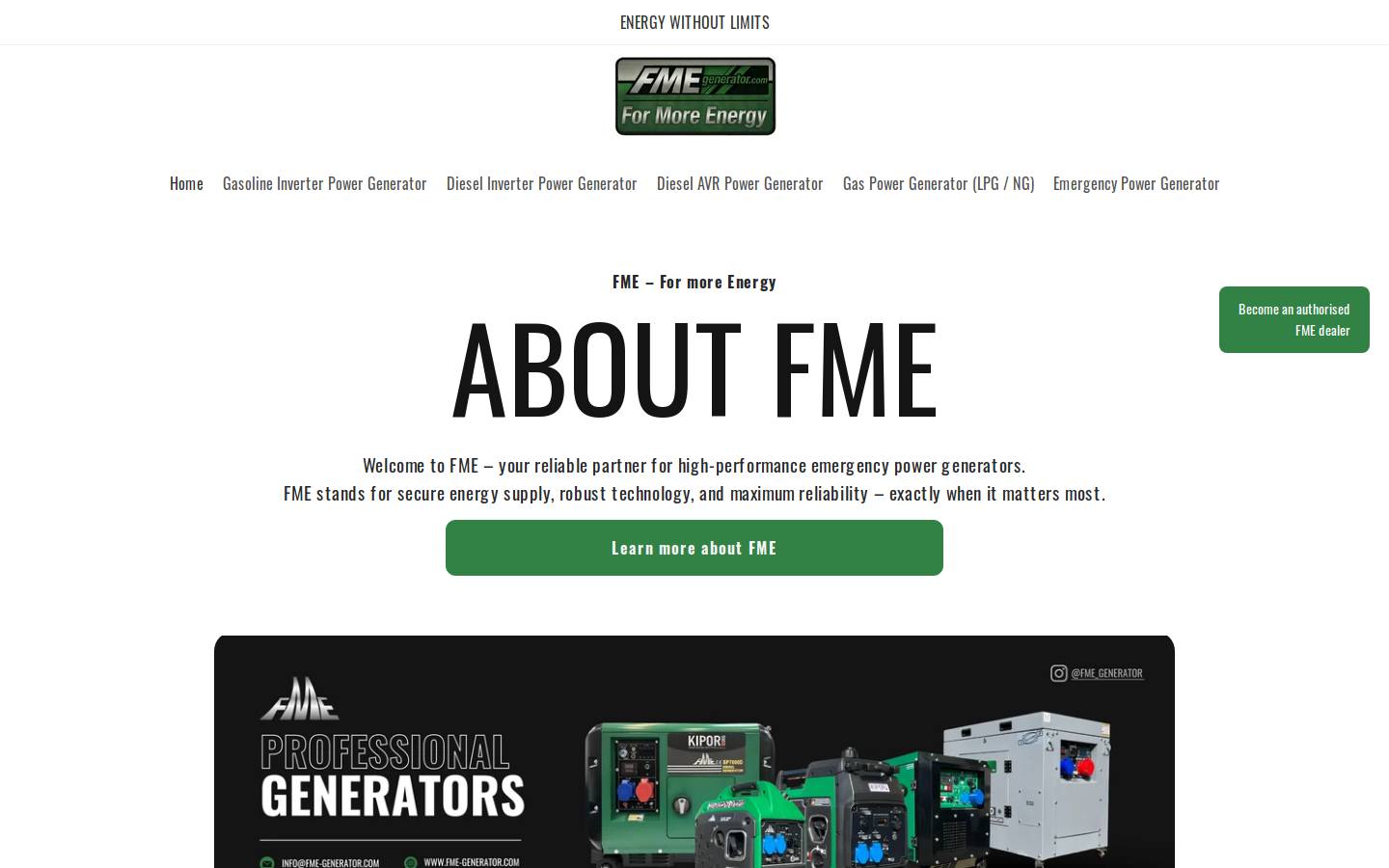 fme-generator.com homepage screenshot