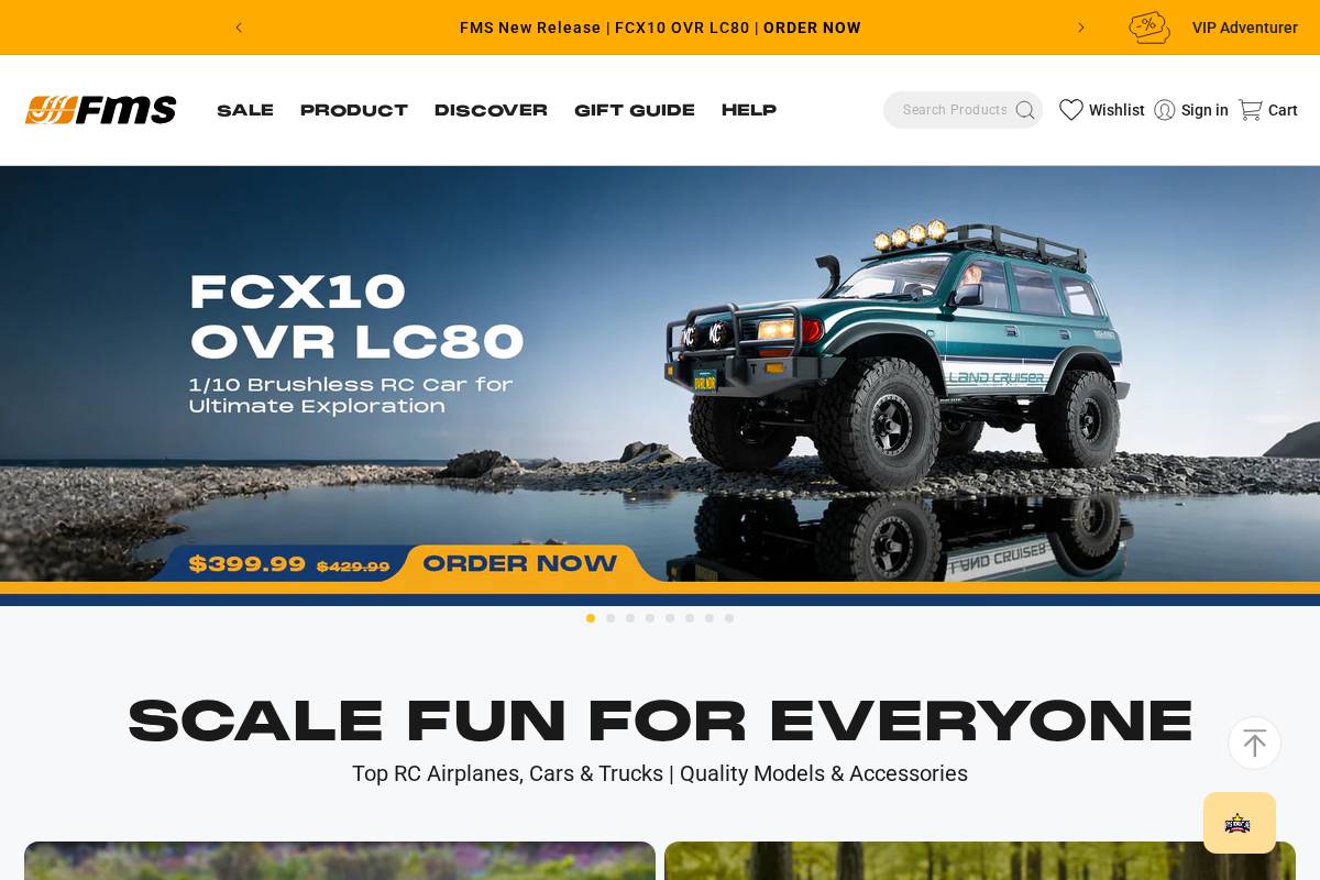 FMS Hobby homepage screenshot