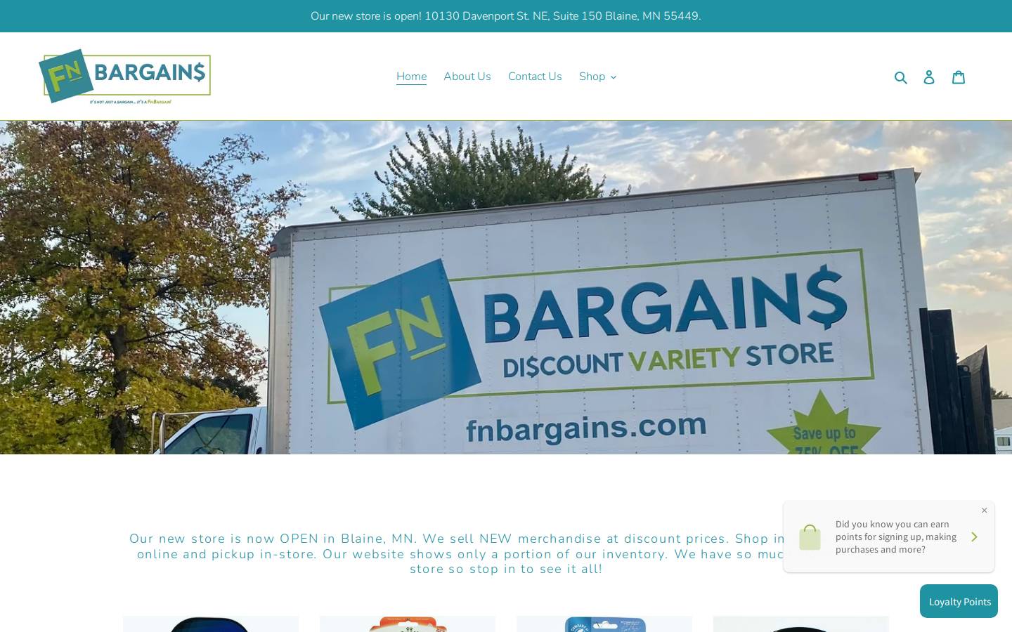 fnbargains.com homepage screenshot