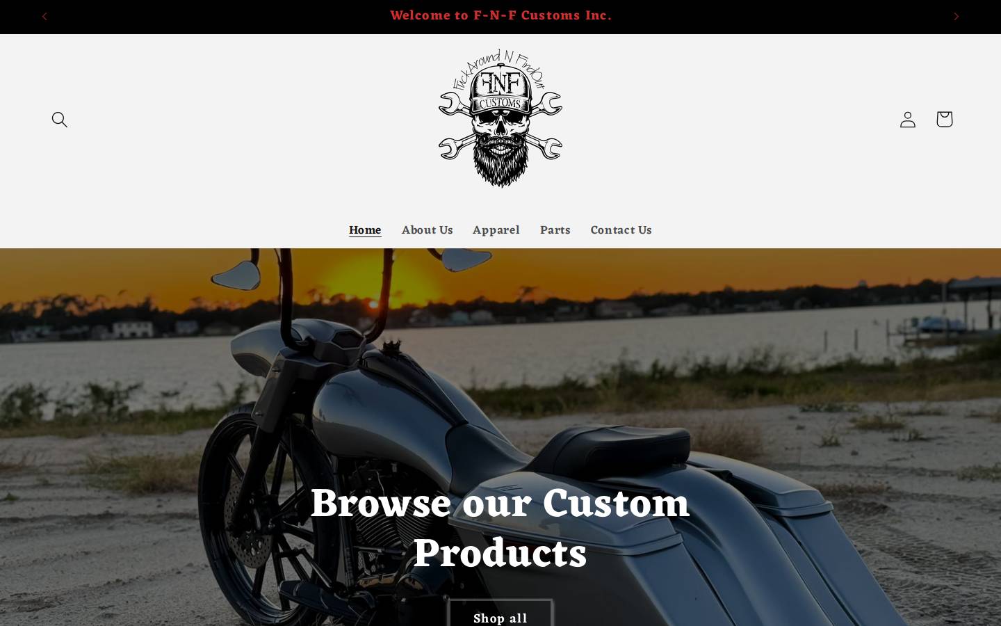 fnfcustoms.com homepage screenshot