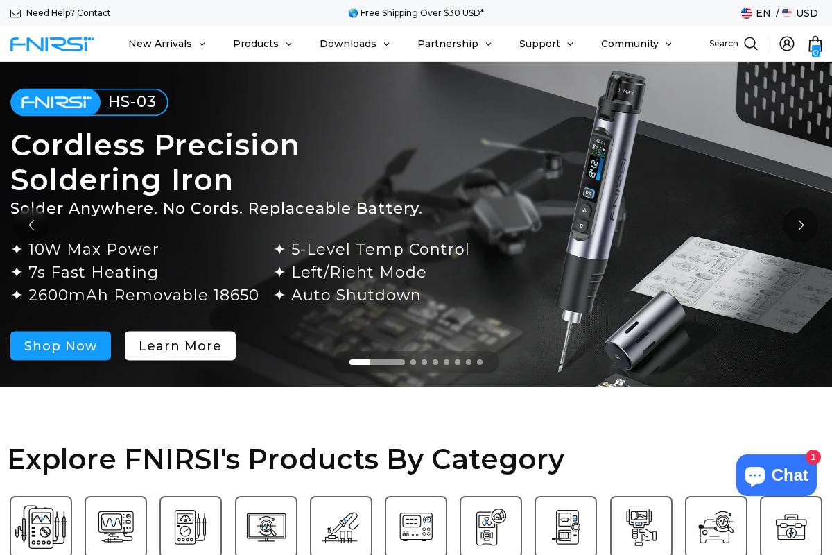 Fnirsi homepage screenshot
