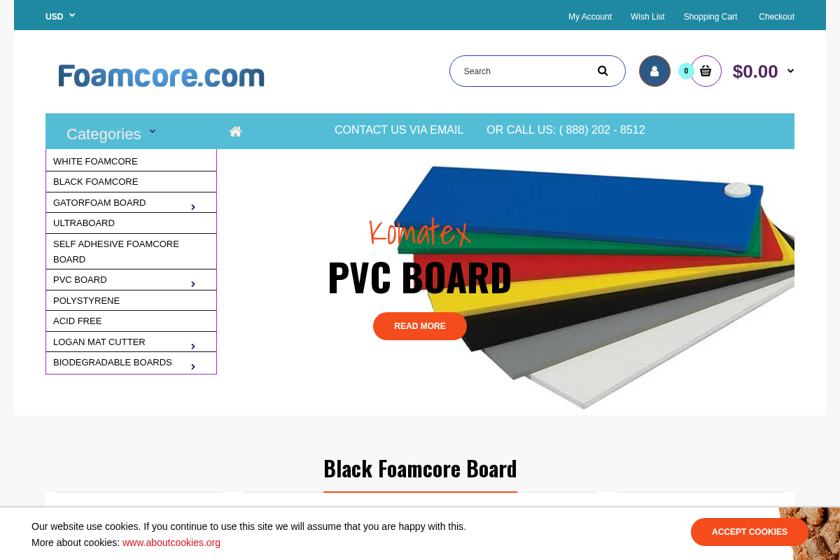 foamcore.com homepage screenshot