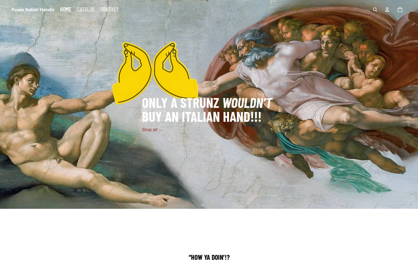 foamitalianhands.com homepage screenshot