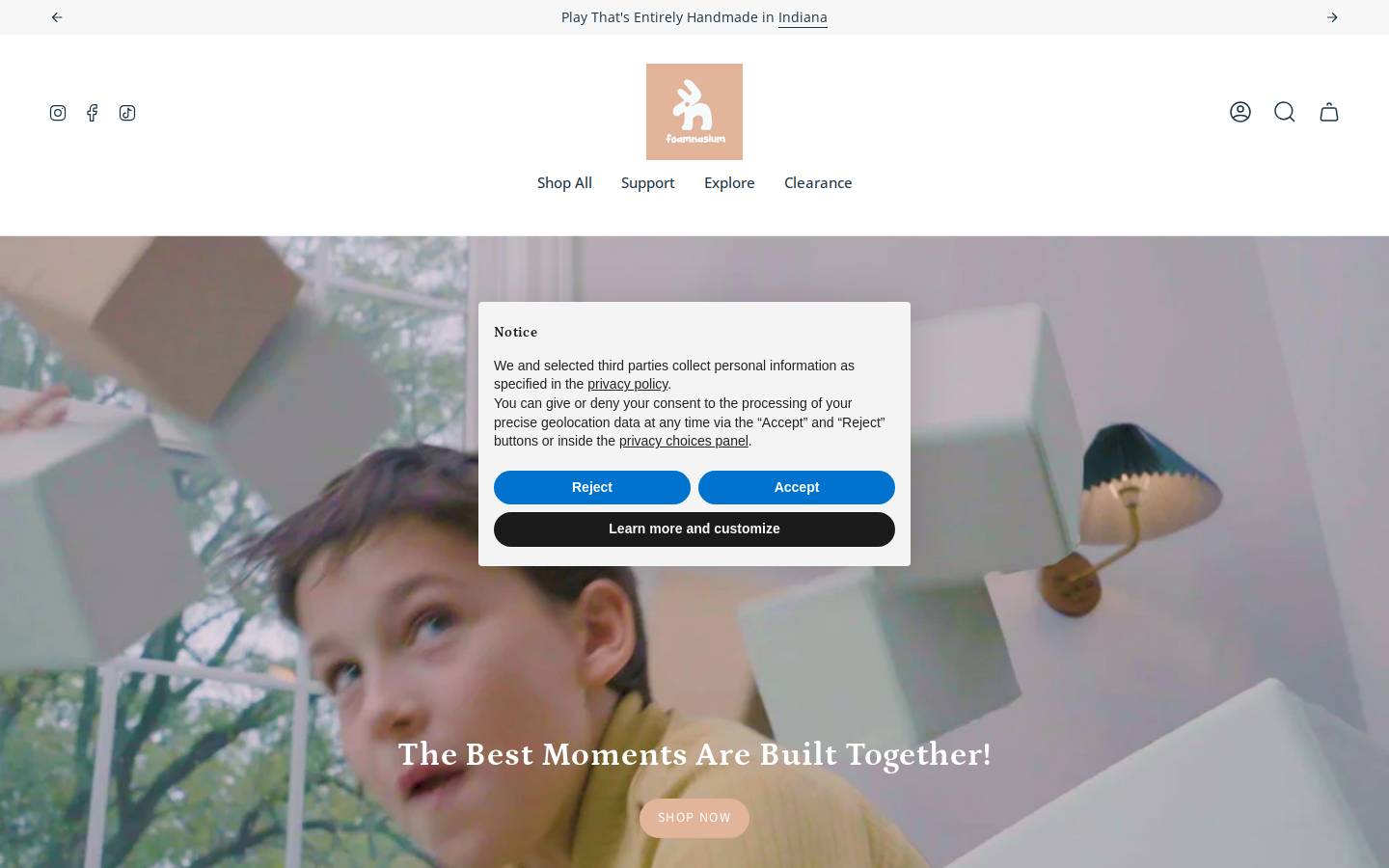 foamnasium.com homepage screenshot