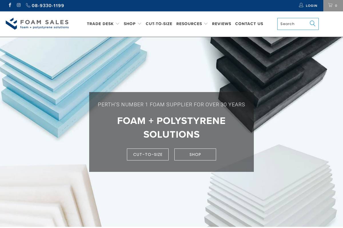 foamsales.com.au homepage screenshot