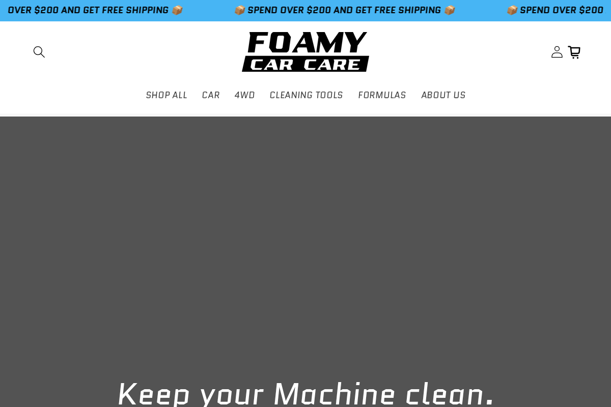 Foamy Car Care homepage screenshot