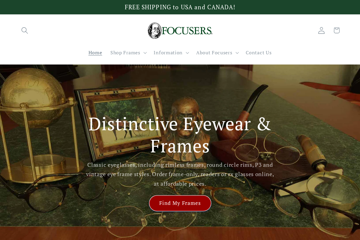 Focusers homepage screenshot