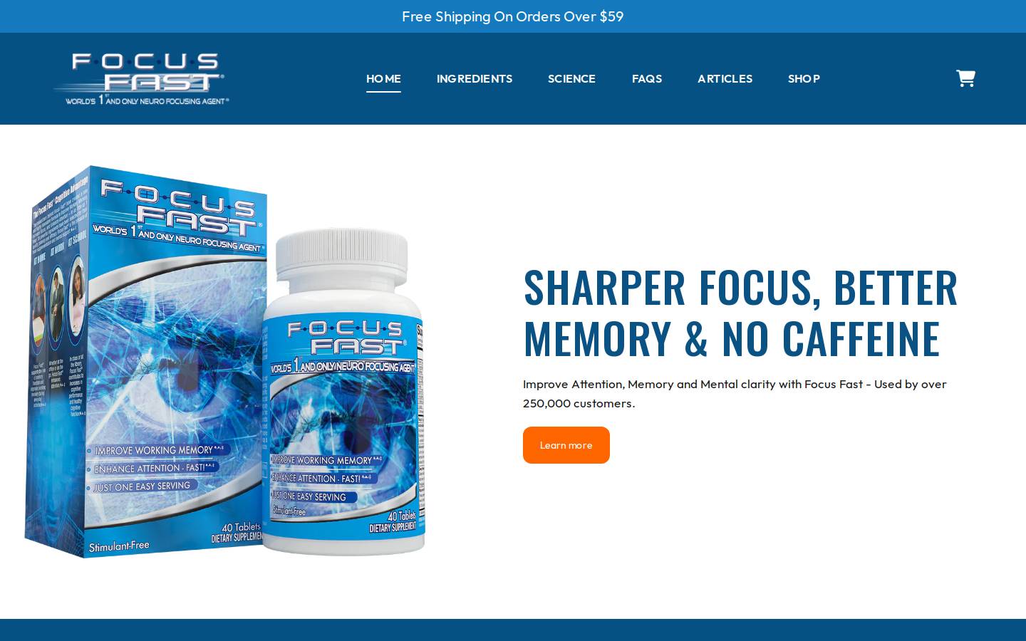 Focus Fast® homepage screenshot