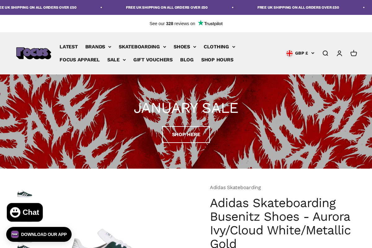 Focus Skateboard Store homepage screenshot
