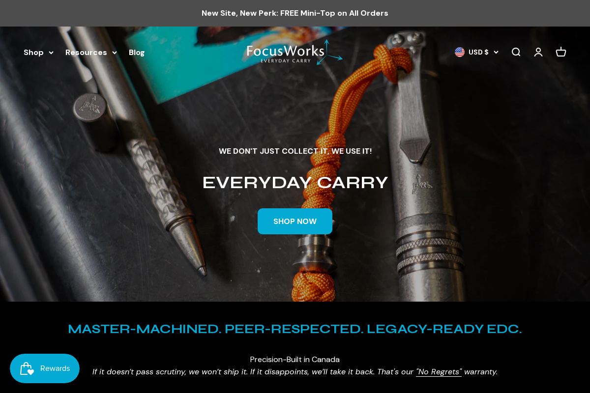 Focusworks EDC homepage screenshot