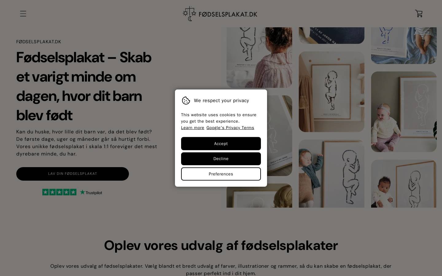 Fodselsplakat homepage screenshot