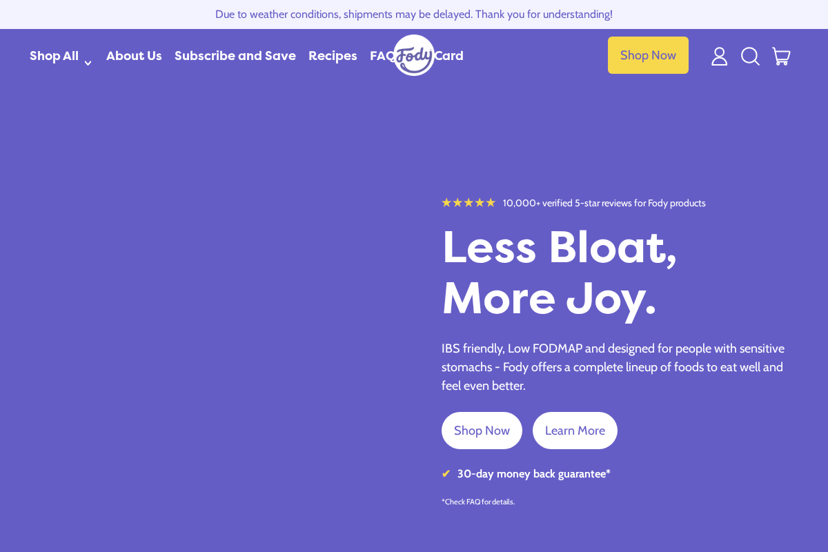 FODY Foods Co. - Canada homepage screenshot