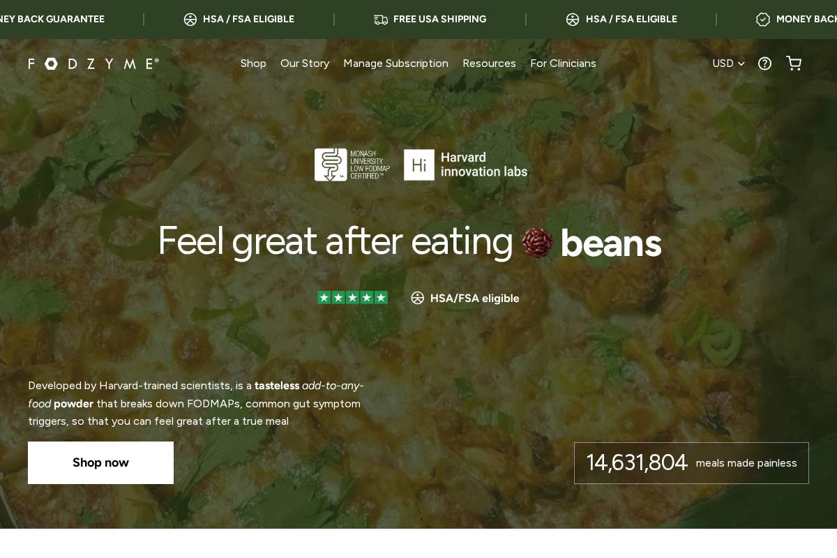 fodzyme.com homepage screenshot
