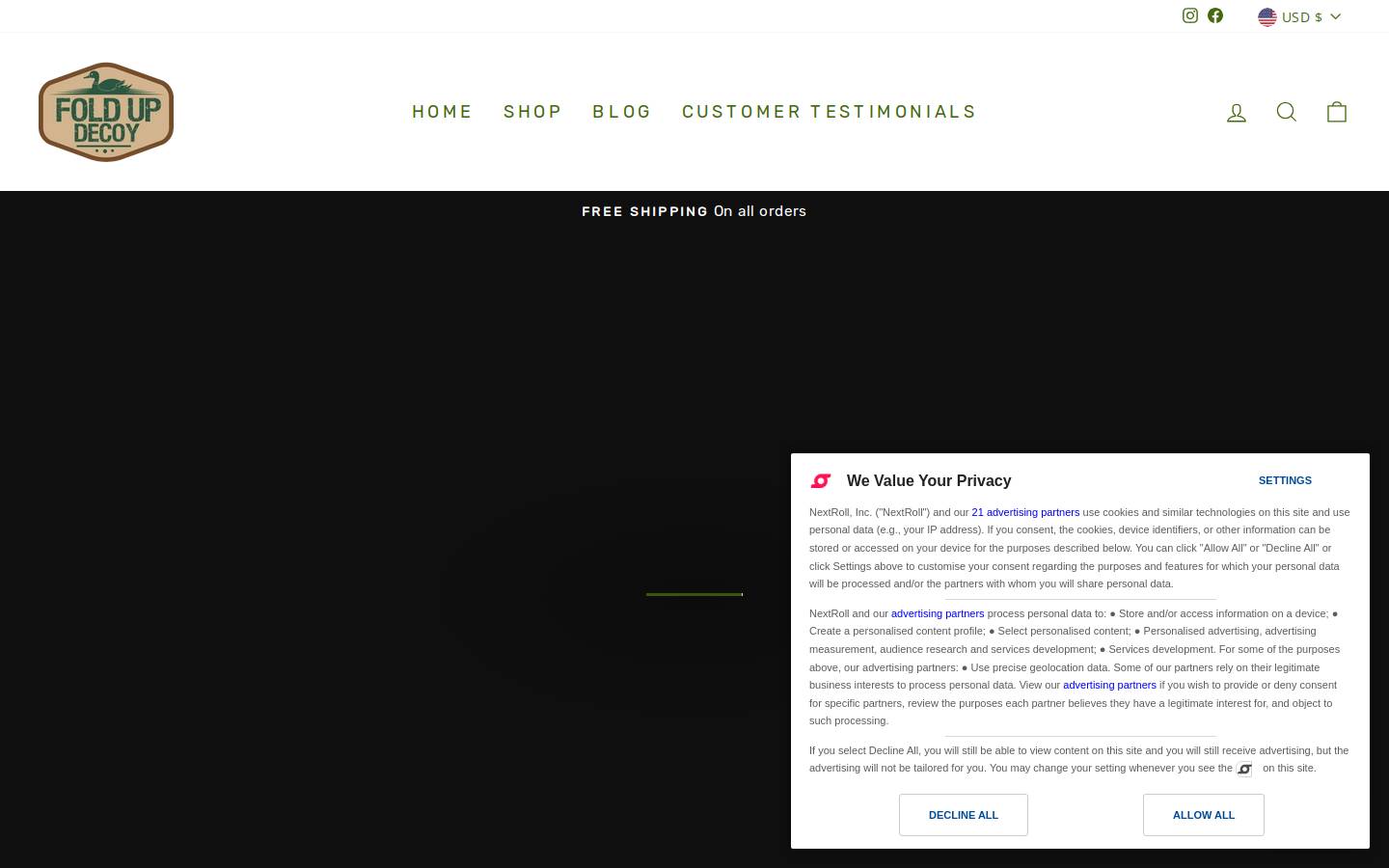 fold-up-decoy.com homepage screenshot