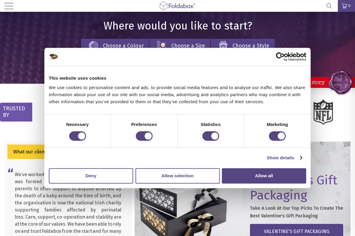 Foldabox homepage screenshot
