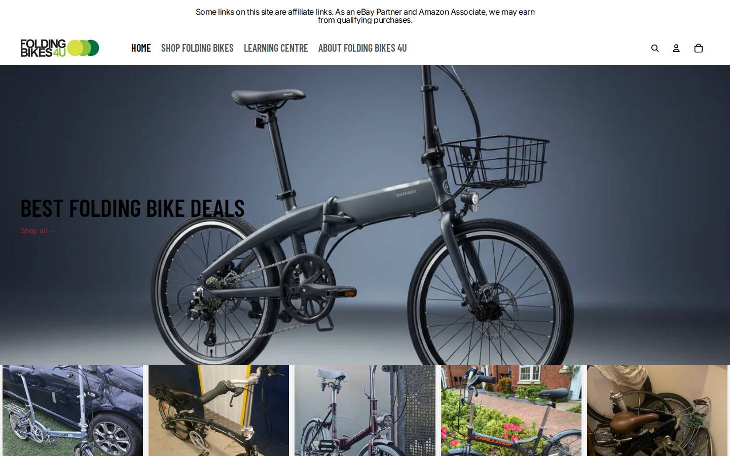 foldingbikes4u.co.uk homepage screenshot