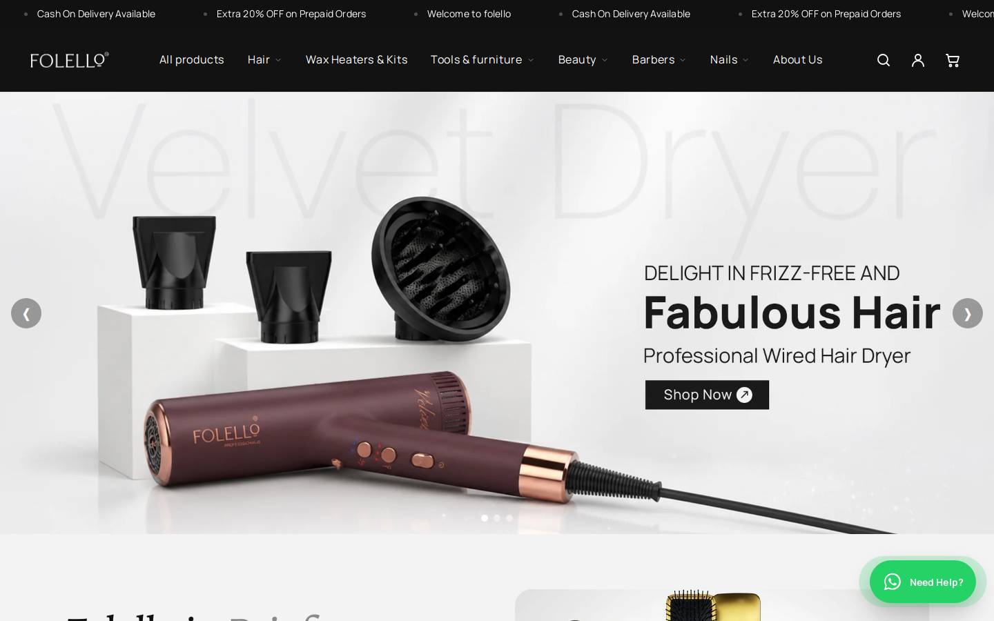 Folello homepage screenshot