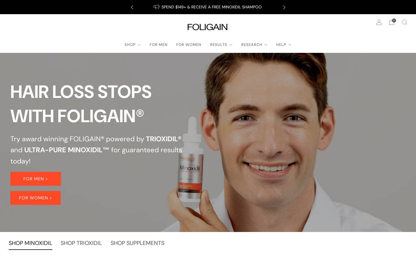 foligainaus.com homepage screenshot