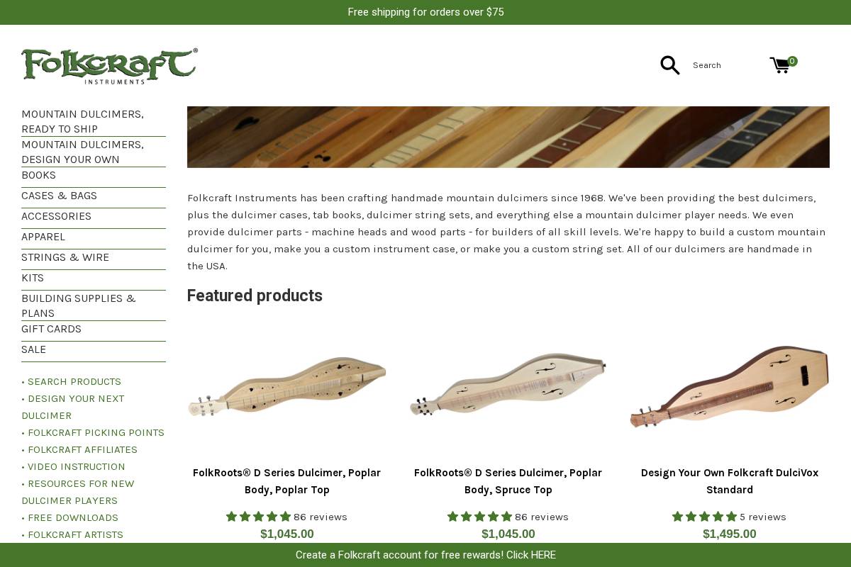 folkcraft.com homepage screenshot