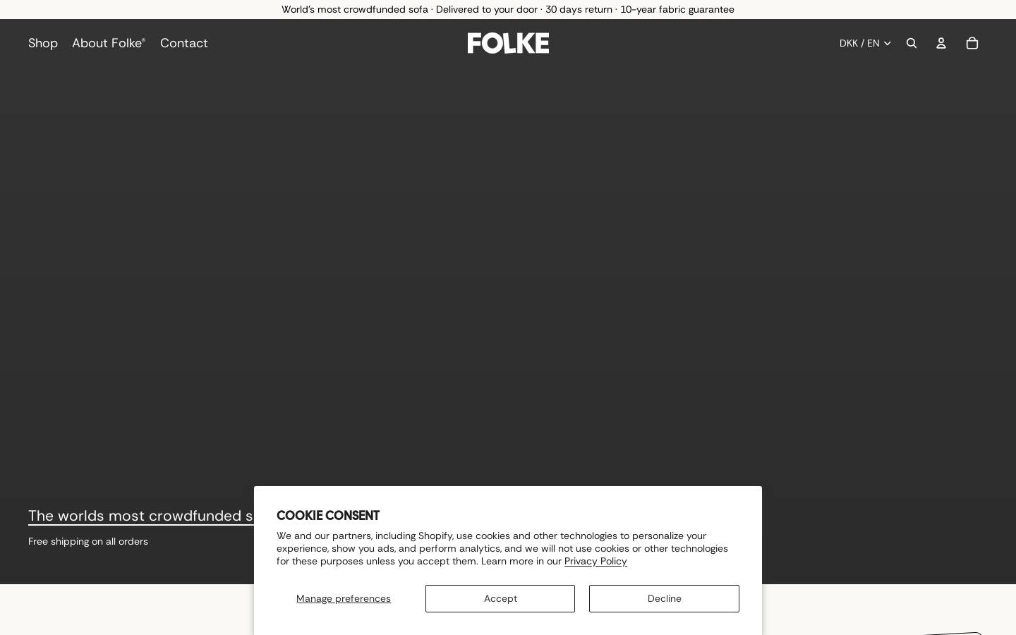 Folkefurniture homepage screenshot
