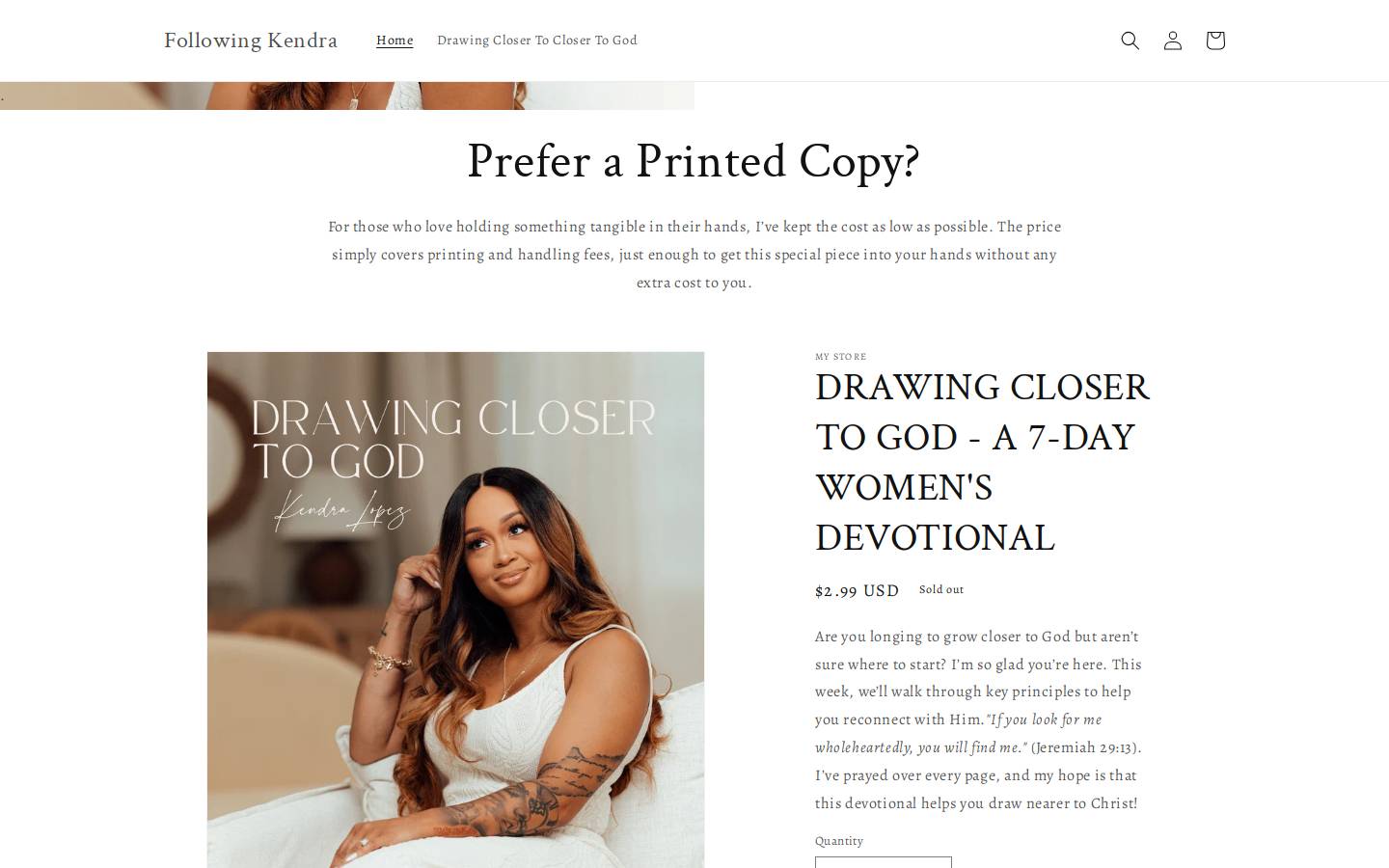 followingkendra.com homepage screenshot