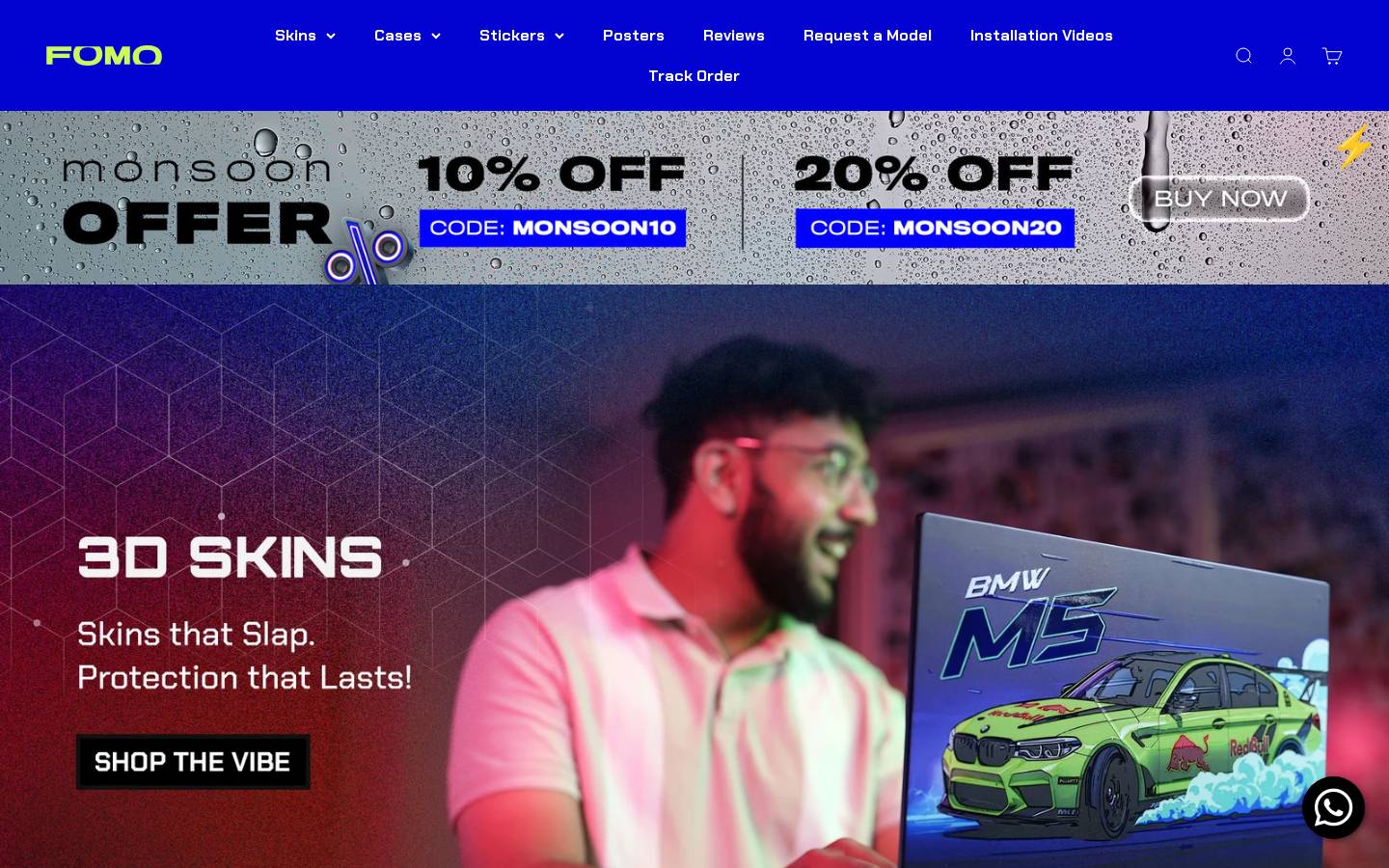 fomostore.in homepage screenshot