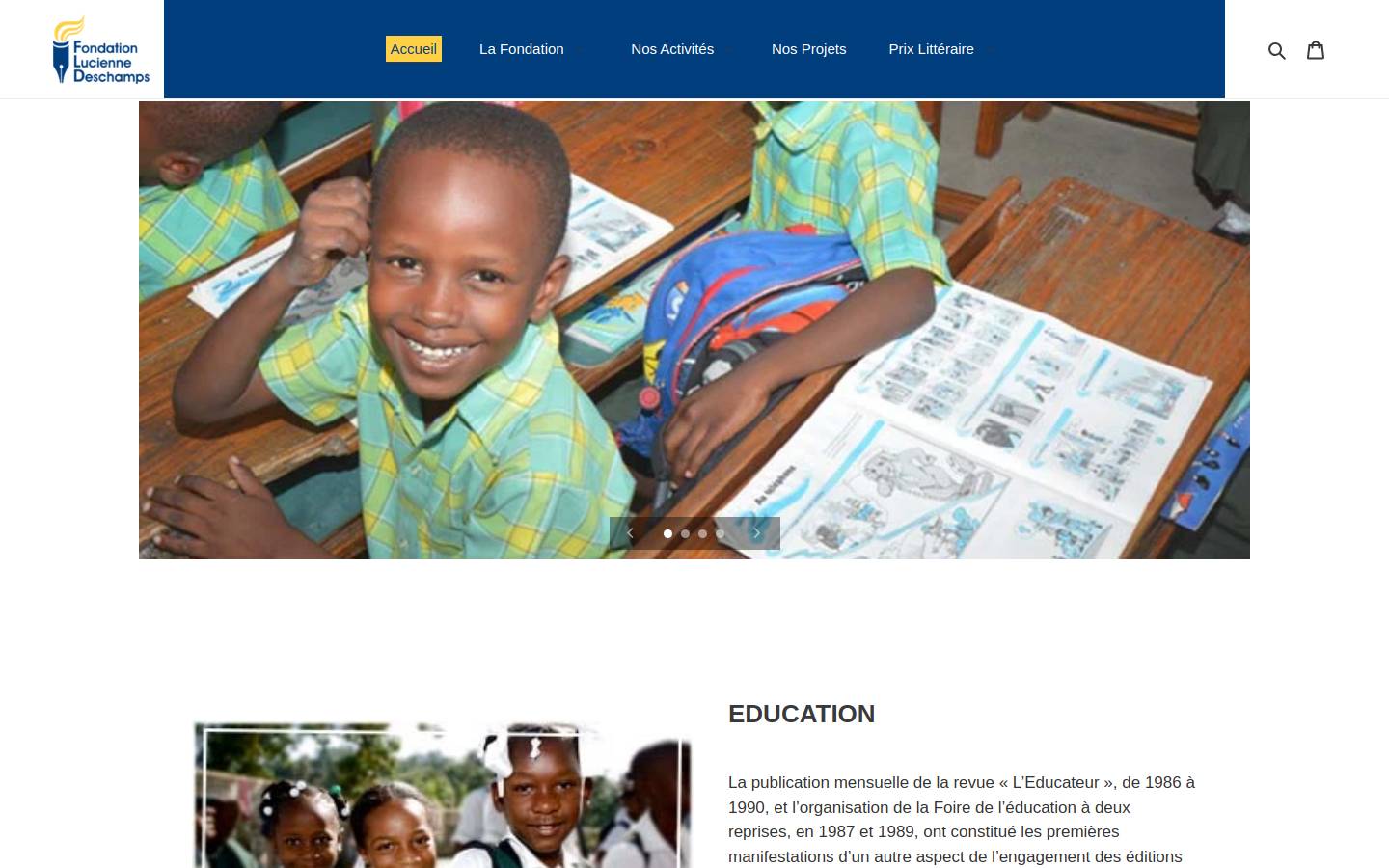 fondationluciennedeschamps.org homepage screenshot