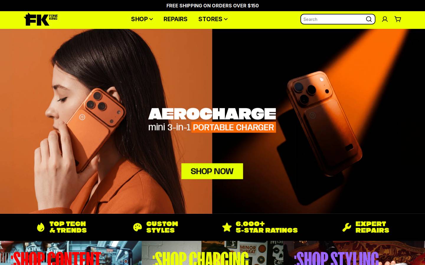 Fone King homepage screenshot