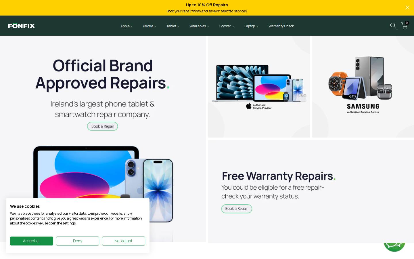 Fónfix homepage screenshot