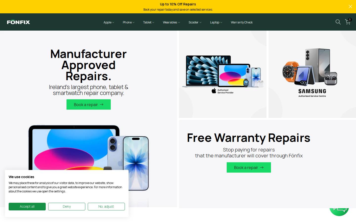 Fónfix homepage screenshot