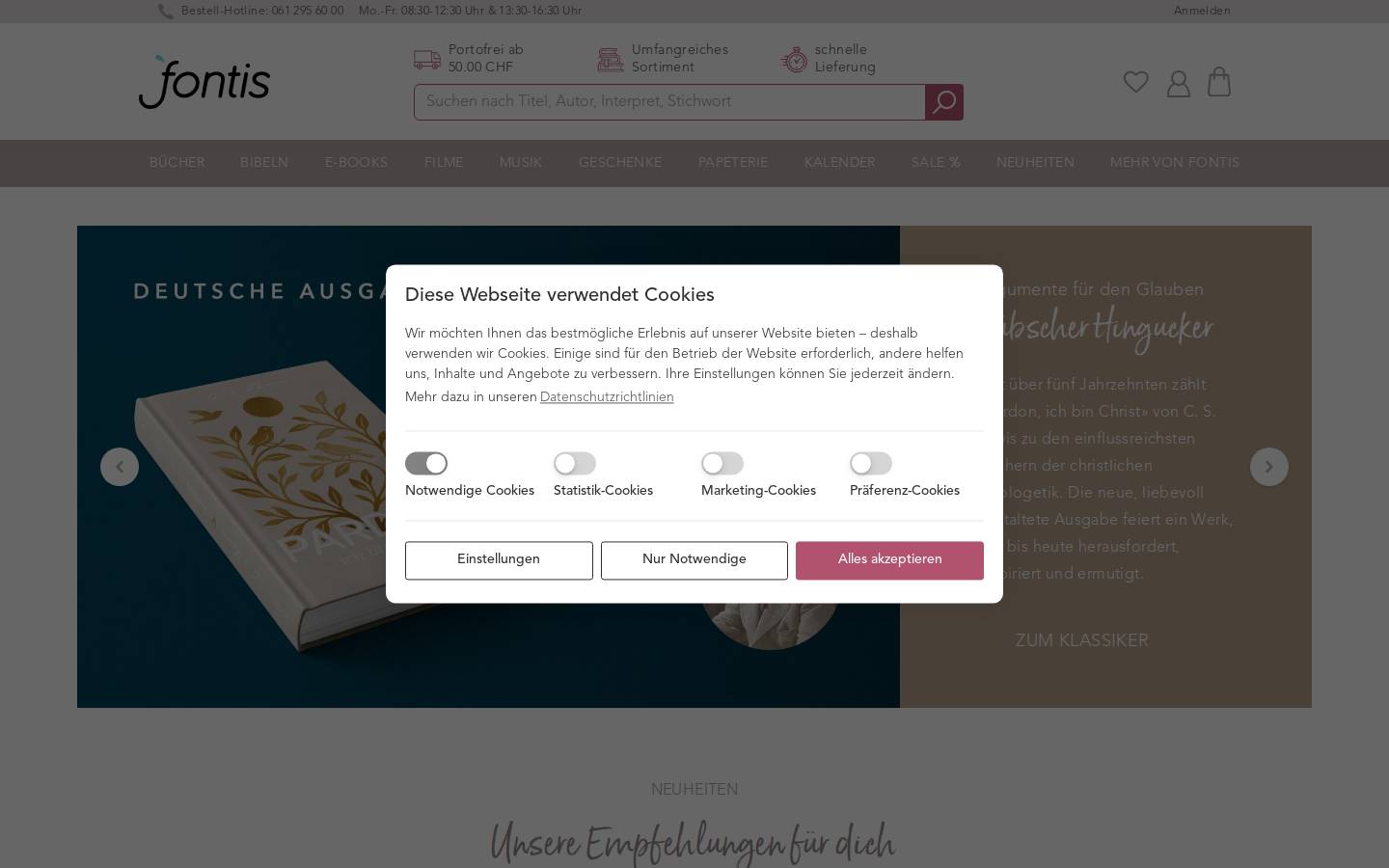 fontis-shop.ch homepage screenshot