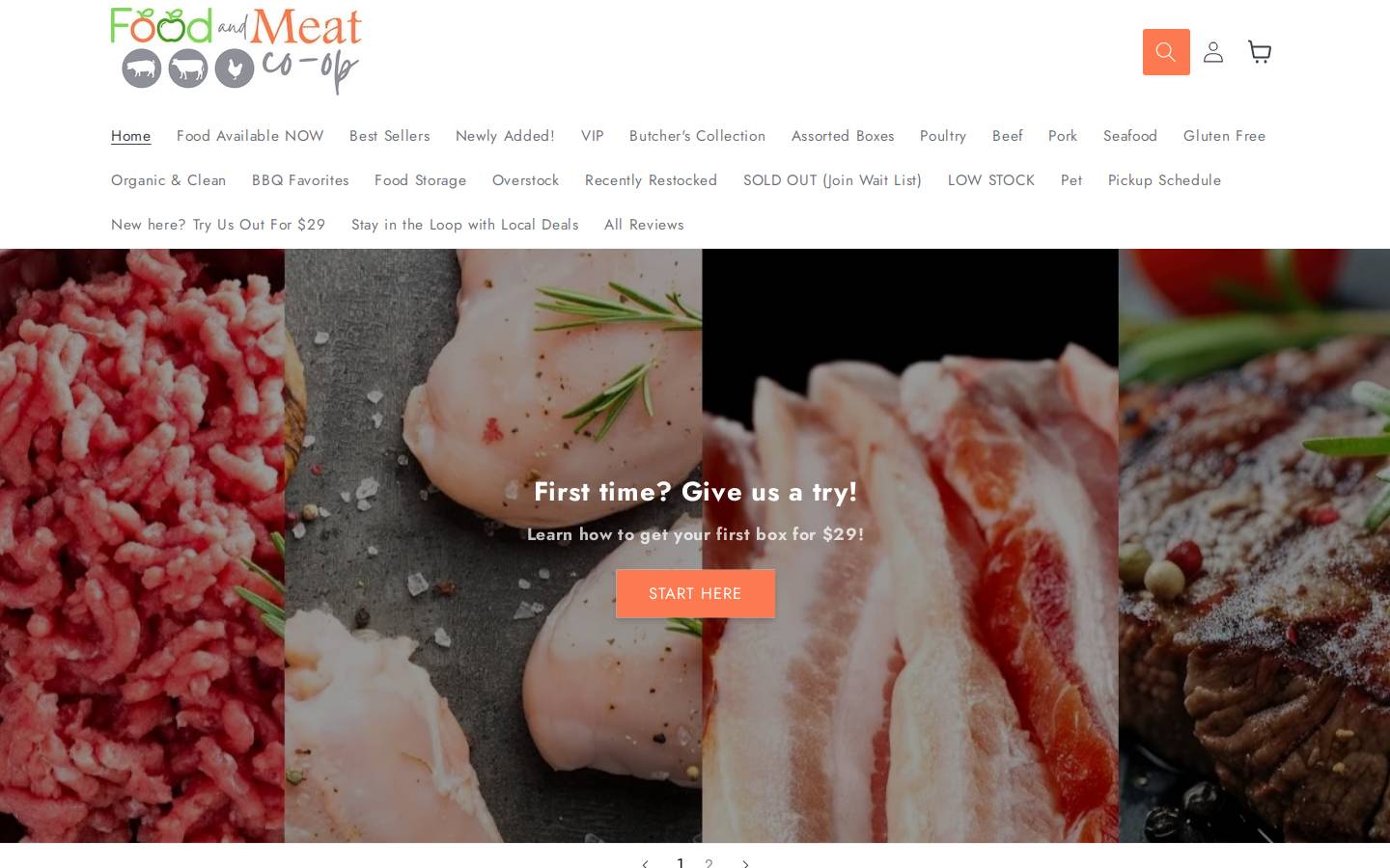 foodandmeatcoop.com homepage screenshot