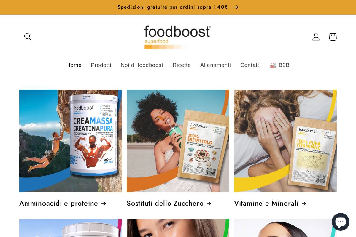 foodboost homepage screenshot
